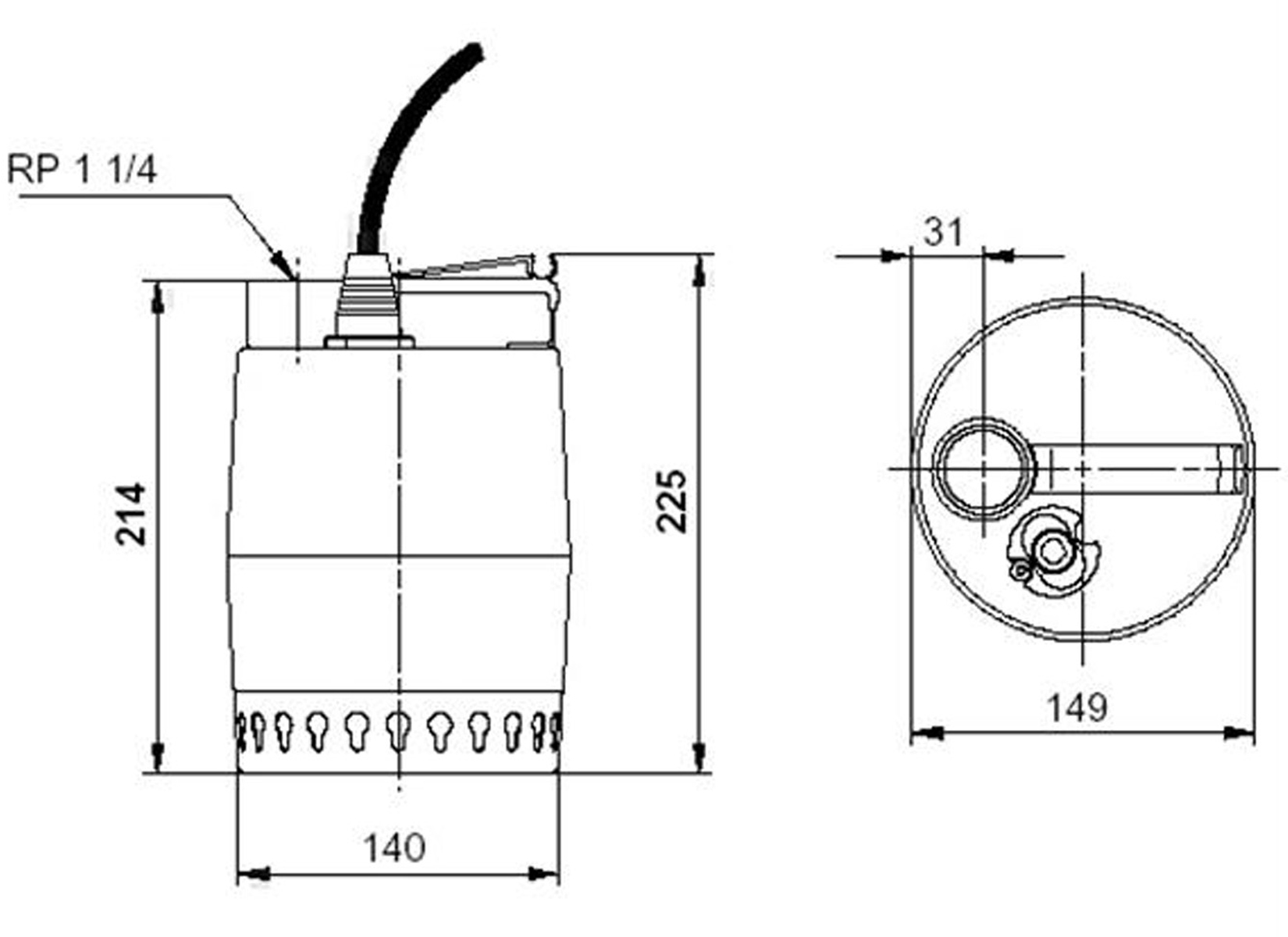 Grundfos Unilift KP150 M1 Tauchpumpe 230V/10 m Schmutzwasserpumpe ...